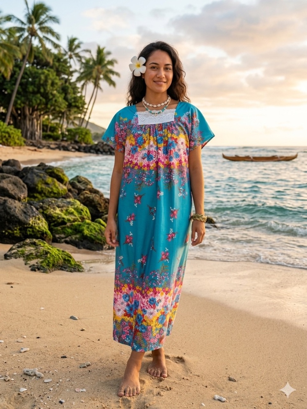 Teal Floral Satin Slip Dress